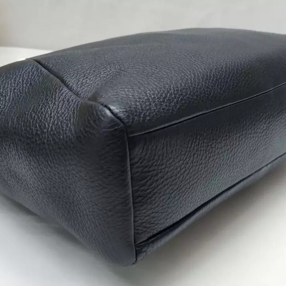 Coach Black Pebbled Leather Crossbody Tote - Picture 8 of 13